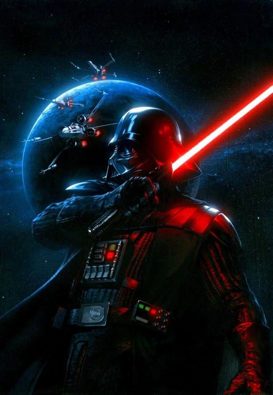 Вейдер и эскадрилья, которой сегодня очень не повезло. #starwars #фанарт
