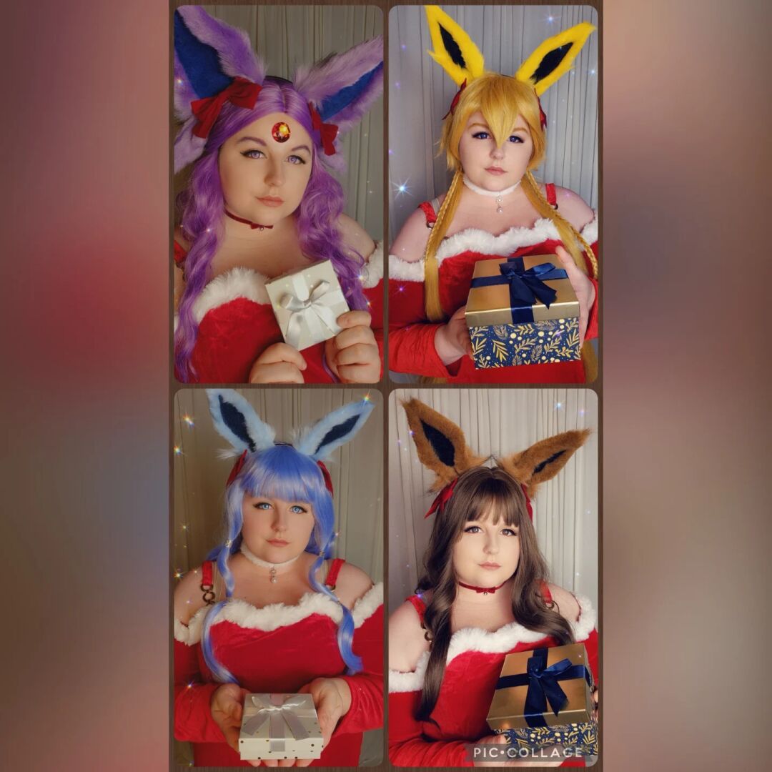 🎄С Рождеством🎄 #Эспеон #Джолтеон #Глейсеон #Иви #рождественскийКосплей