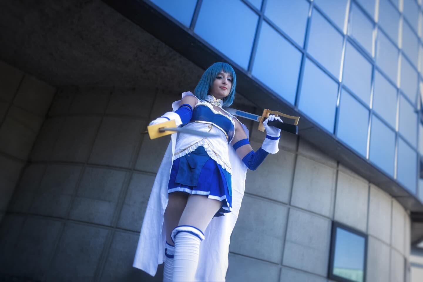 🩵 Sayaka Miki 🩵 Наверное, один из моих любимых косплеев 🥹 Фото: @jeune_ampoule 🫧 Парик: @makosensation 🫧 Костюм: @dokidokicosplay_official 🫧 #саяка #саякамики #