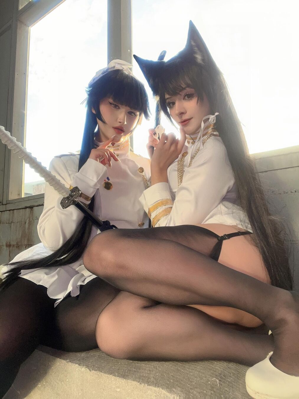 Сёстры империи Сакура 🎌 Вот несколько кадров нашего дуэта по Azur Lane с @_kuromii_cos в роли моей Такао 🤍 #AzurLane #косплейAzurLane #играAzurLane #Атаго #Така